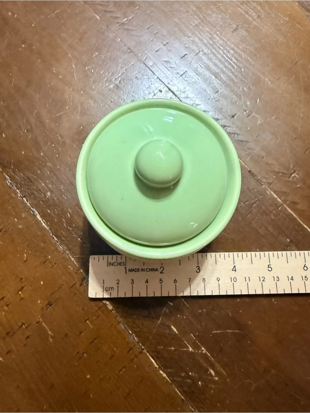 Pottery Barn Emma Green Ceramic Sugar Jar with Lid